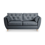 Edison 3 Seater Sofa Leather Light Feet Navy from Roseland Furniture
