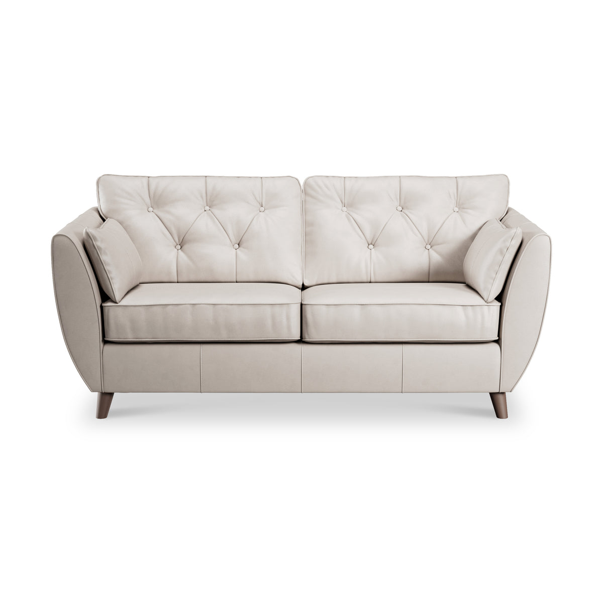 Edison 3 Seater Sofa Leather Dark Feet Cloud Grey from Roseland Furniture