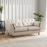 Edison 3 Seater Sofa Leather Dark Feet Cloud Grey from Roseland Furniture