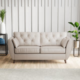 Edison 3 Seater Sofa Leather Dark Feet Cloud Grey from Roseland Furniture