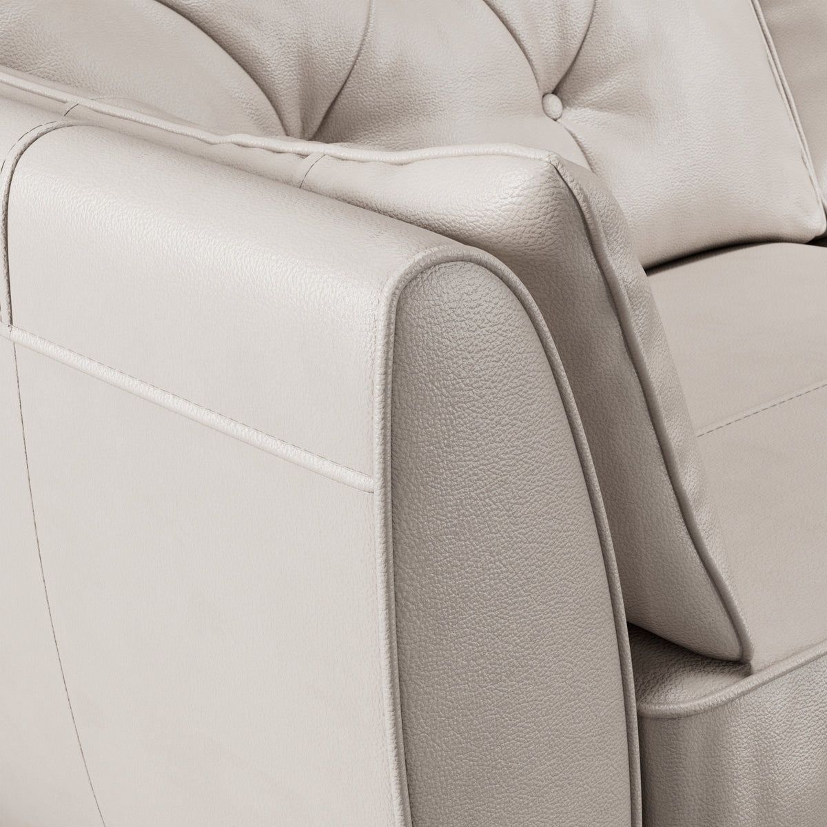 Edison Sofa Leather Cloud Grey Arm from Roseland Furniture
