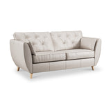 Edison 3 Seater Sofa Leather Light Feet Cloud Grey from Roseland Furniture