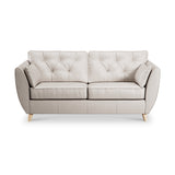 Edison 3 Seater Sofa Leather Light Feet Cloud Grey from Roseland Furniture