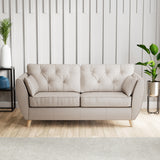 Edison 3 Seater Sofa Leather Light Feet Cloud Grey from Roseland Furniture