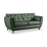 Edison 3 Seater Sofa Leather Dark Feet Hunter Green from Roseland Furniture
