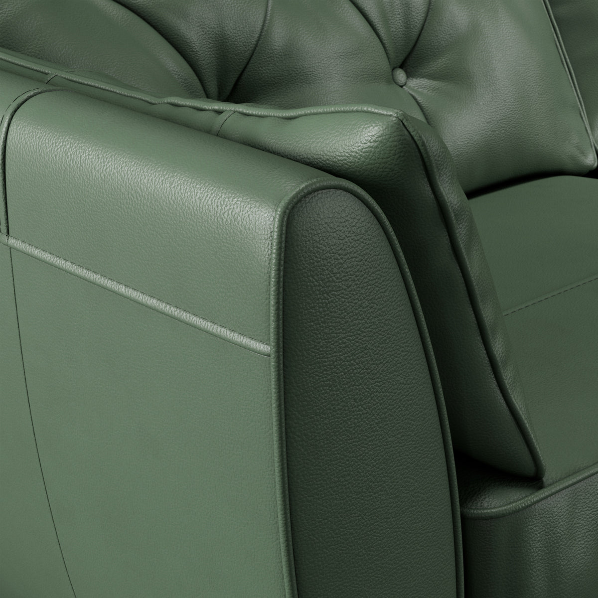 Edison Sofa Leather Hunter Green Arm from Roseland Furniture