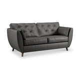 Edison 3 Seater Sofa Leather Dark Feet Raven from Roseland Furniture