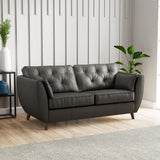 Edison 3 Seater Sofa Leather Dark Feet Raven from Roseland Furniture