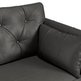 Edison Leather Sofa Raven Black from Roseland Furniture