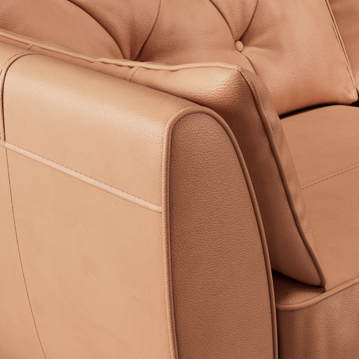 Edison 3 Seater Sofa Leather Dark Feet Saddle from Roseland Furniture