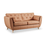 Edison 3 Seater Sofa Leather Light Feet Saddle from Roseland Furniture