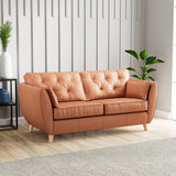 Edison 3 Seater Sofa Leather Light Feet Saddle from Roseland Furniture