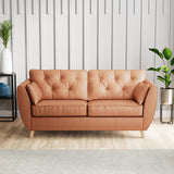 Edison 3 Seater Sofa Leather Light Feet Saddle from Roseland Furniture
