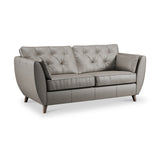 Edison 3 Seater Sofa Leather Dark Feet Stone Grey from Roseland Furniture