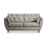 Edison 3 Seater Sofa Leather Dark Feet Stone Grey from Roseland Furniture