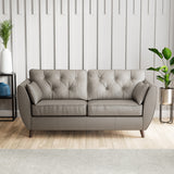 Edison 3 Seater Sofa Leather Dark Feet Stone Grey from Roseland Furniture