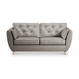 Edison 3 Seater Sofa Leather Light Feet Stone Grey from Roseland Furniture