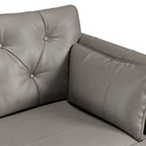 Edison Leather Sofa Stone Grey from Roseland Furniture