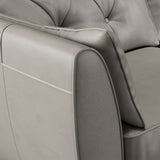 Edison 3 Seater Sofa Leather Light Feet Stone Grey from Roseland Furniture