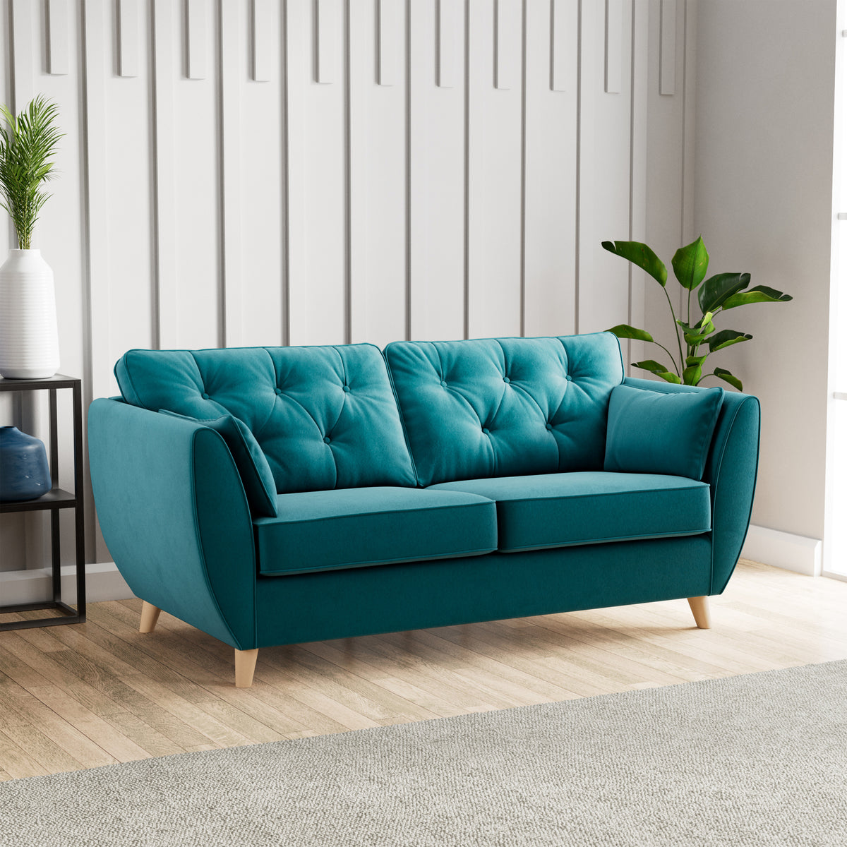 Edison 3 Seater Sofa Light Feet Mallard from Roseland Furniture