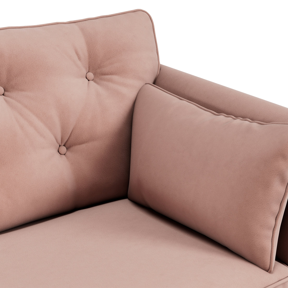 Edison 3 Seater Sofa Dark Feet Blush from Roseland Furniture