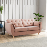 Edison 3 Seater Sofa Light Feet Pink from Roseland Furniture