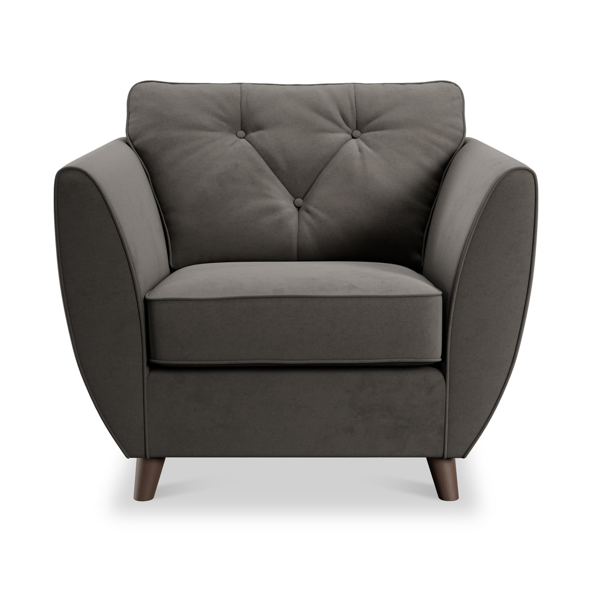 Edison Armchair Dark Wood Feet Asphalt Dims from Roseland Furniture