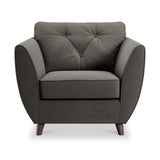 Edison Armchair Dark Wood Feet Asphalt Dims from Roseland Furniture