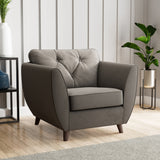 Edison Armchair Dark Wood Feet Asphalt Dims from Roseland Furniture