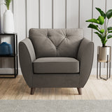Edison Armchair Dark Wood Feet Asphalt Dims from Roseland Furniture