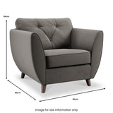 Edison Armchair Dark Wood Feet Asphalt Dims from Roseland Furniture