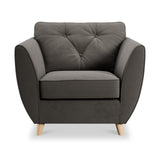 Edison Armchair Light Feet Asphalt from Roseland Furniture