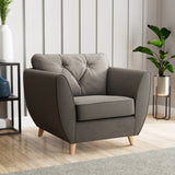 Edison Armchair Light Feet Asphalt from Roseland Furniture