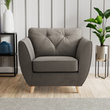 Edison Armchair Light Feet Asphalt from Roseland Furniture
