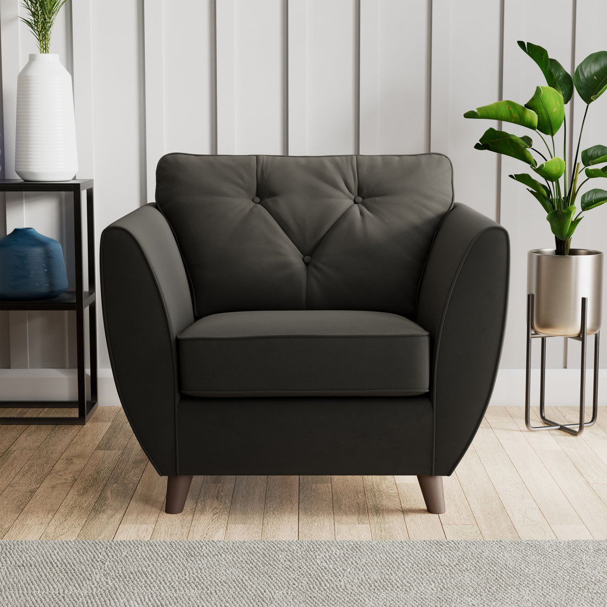 Edison Armchair Dark Feet Black from Roseland Furniture