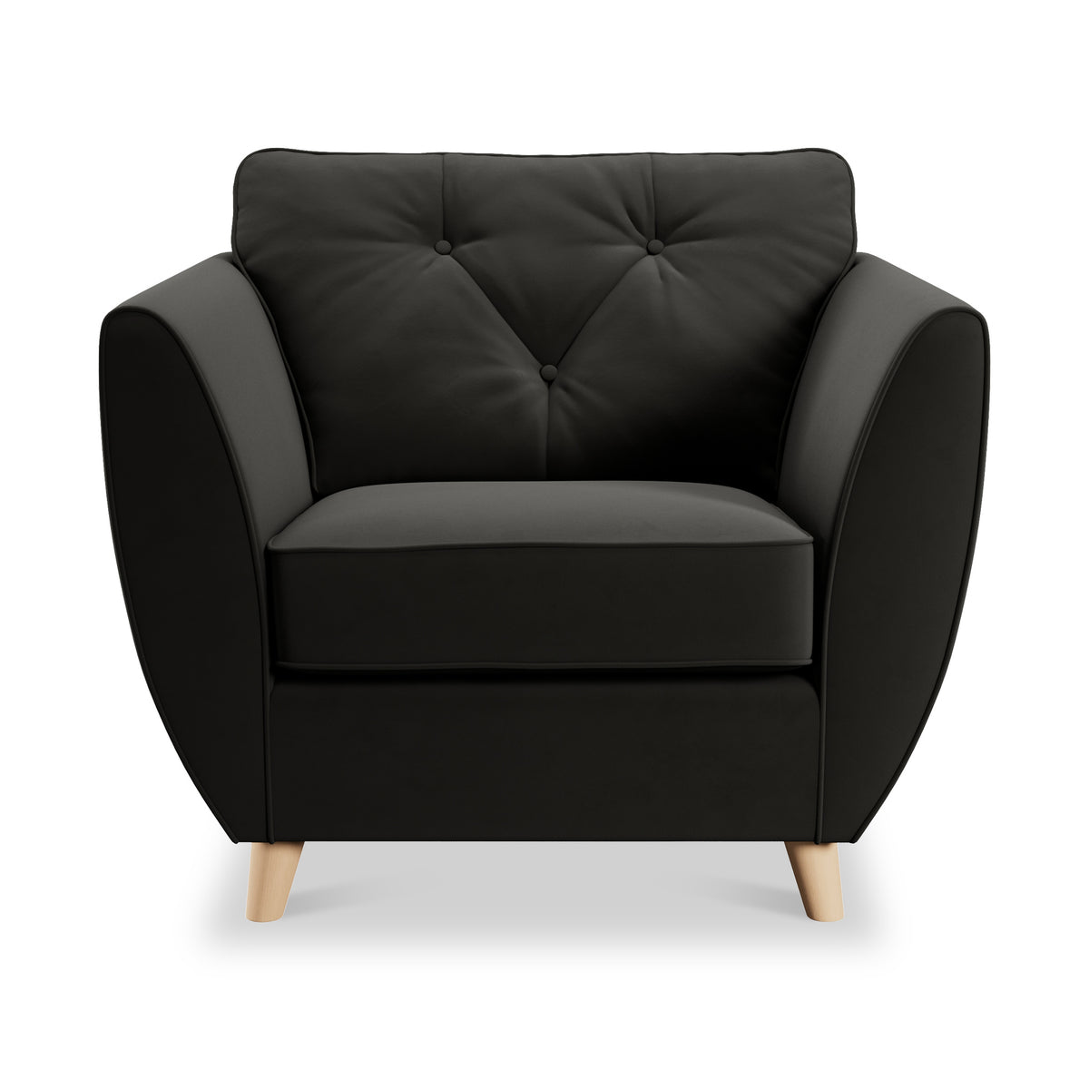 Edison Armchair Light Feet Black from Roseland Furniture