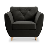 Edison Armchair Light Feet Black from Roseland Furniture