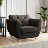 Edison Armchair Light Feet Black from Roseland Furniture