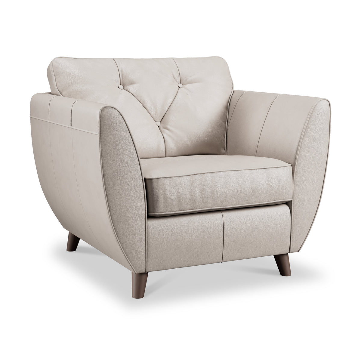 Edison Leather Armchair Dark Feet Cloud from Roseland Furniture