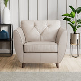 Edison Leather Armchair Dark Feet Cloud from Roseland Furniture
