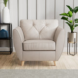 Edison Leather Armchair Light Feet Cloud from Roseland Furniture