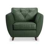 Edison Leather Armchair Dark Feet Green from Roseland Furniture