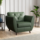 Edison Leather Armchair Dark Feet Green from Roseland Furniture