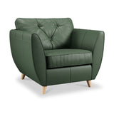 Edison Leather Armchair Light Feet Green from Roseland Furniture