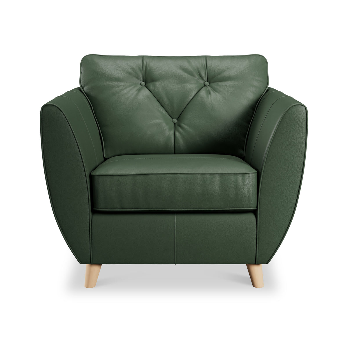 Edison Leather Armchair Light Feet Green from Roseland Furniture