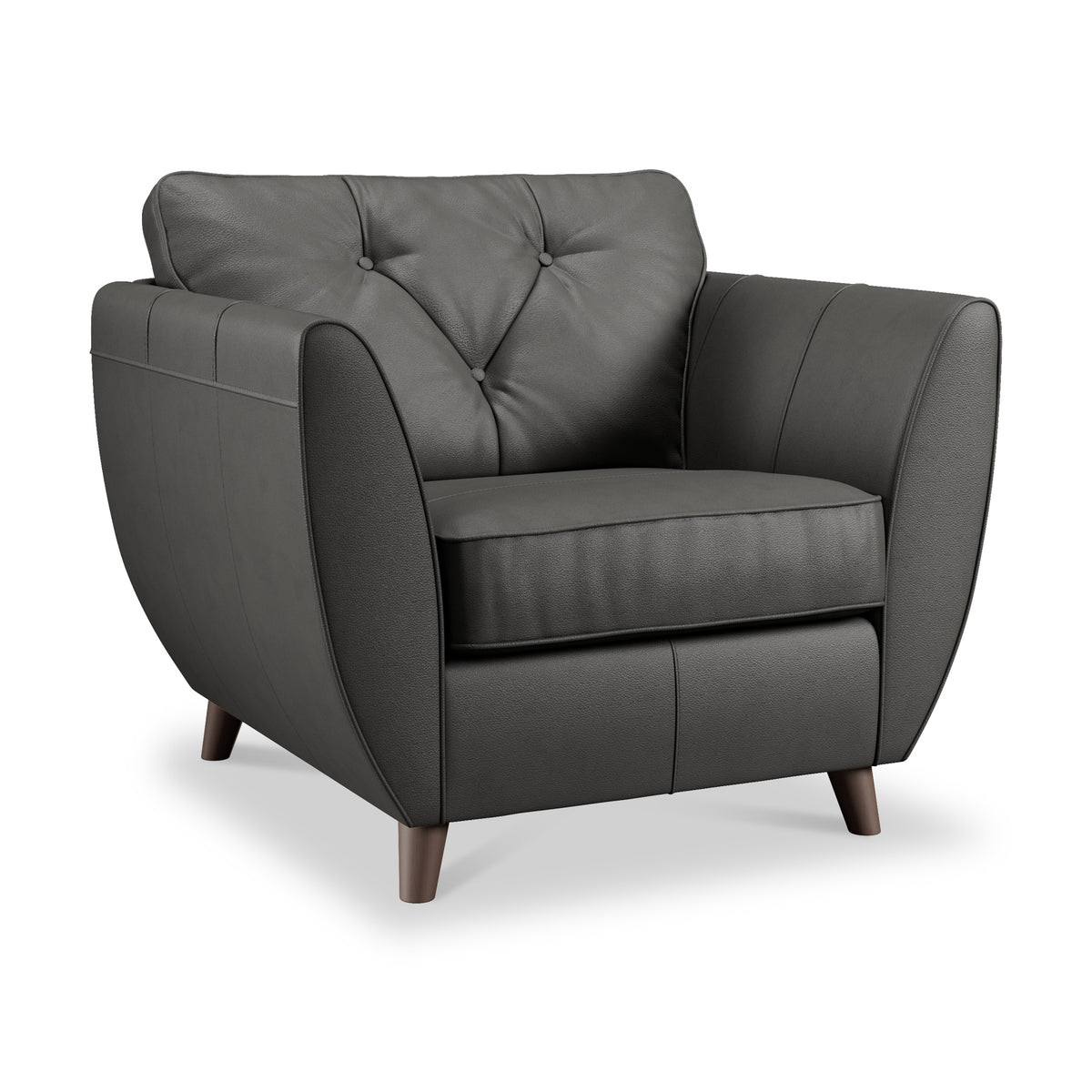 Edison Leather Armchair Dark Feet Raven from Roseland Furniture