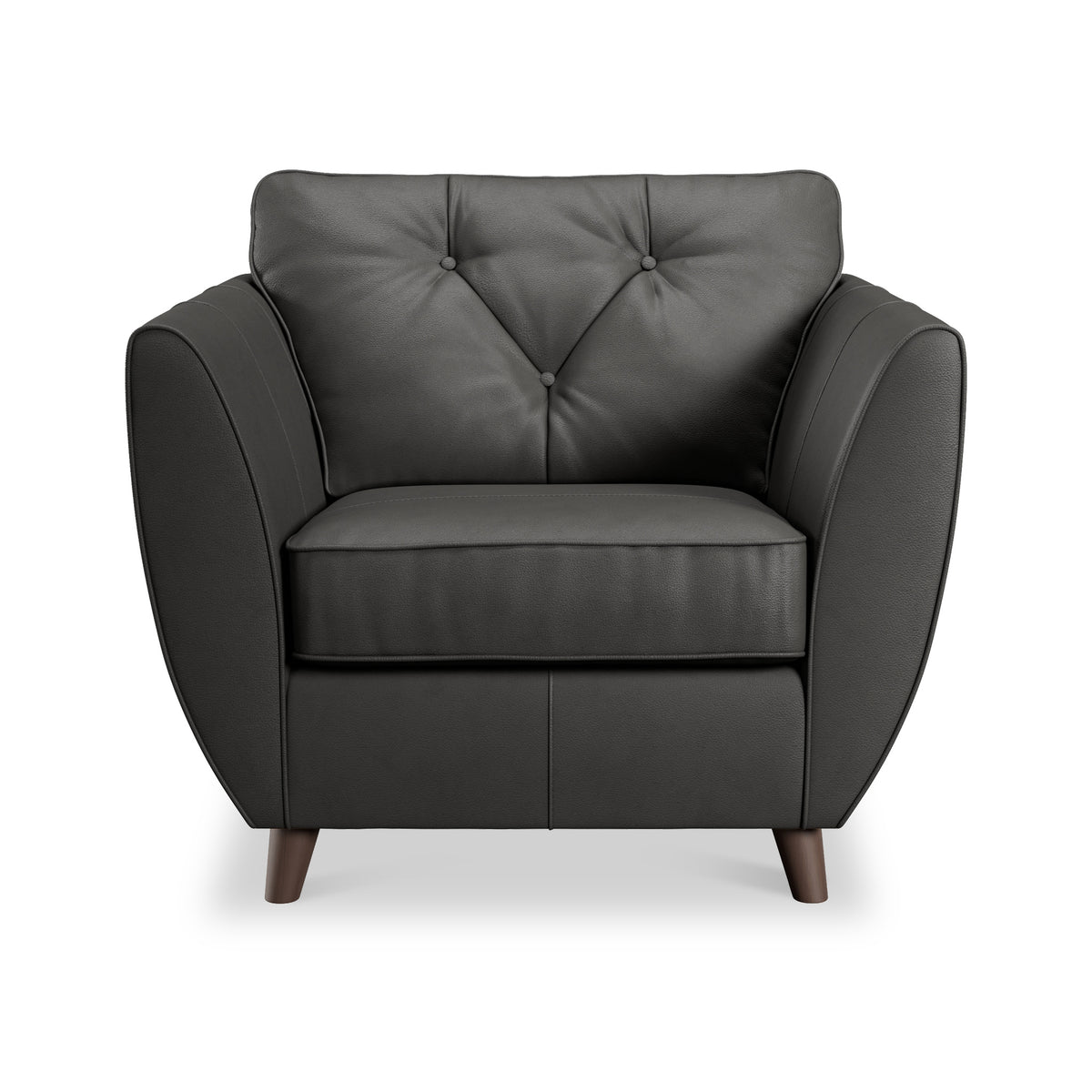 Edison Leather Armchair Dark Feet Raven from Roseland Furniture