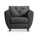 Edison Leather Armchair Dark Feet Raven from Roseland Furniture
