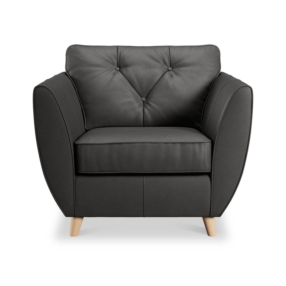 Edison Leather Armchair Light Feet Raven from Roseland Furniture