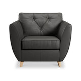 Edison Leather Armchair Light Feet Raven from Roseland Furniture